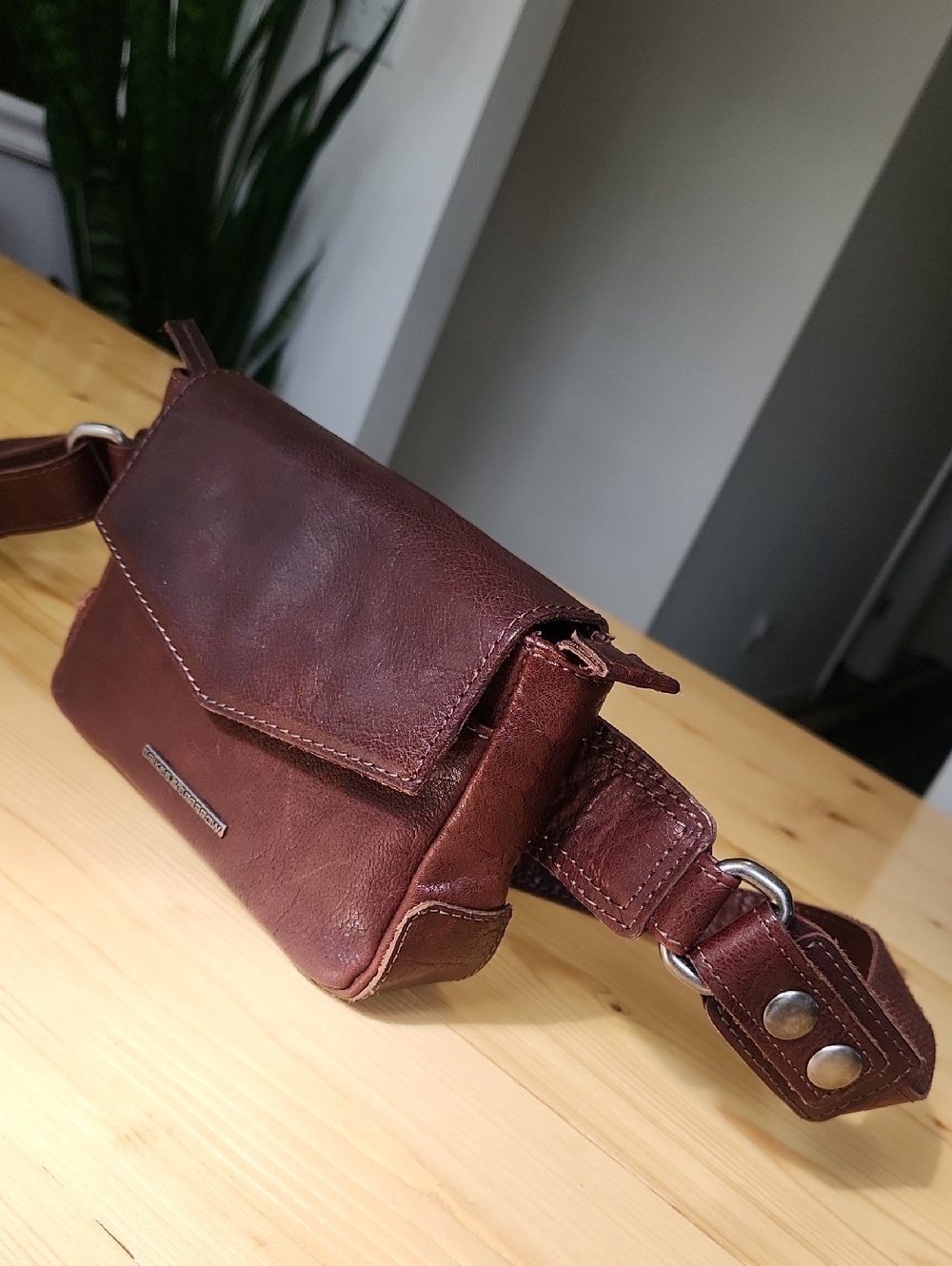 Spikes & Sparrow Leather Crossbody Belt Bag Brown Multi Pocket Fanny Pack Unisex - Picture 13 of 17